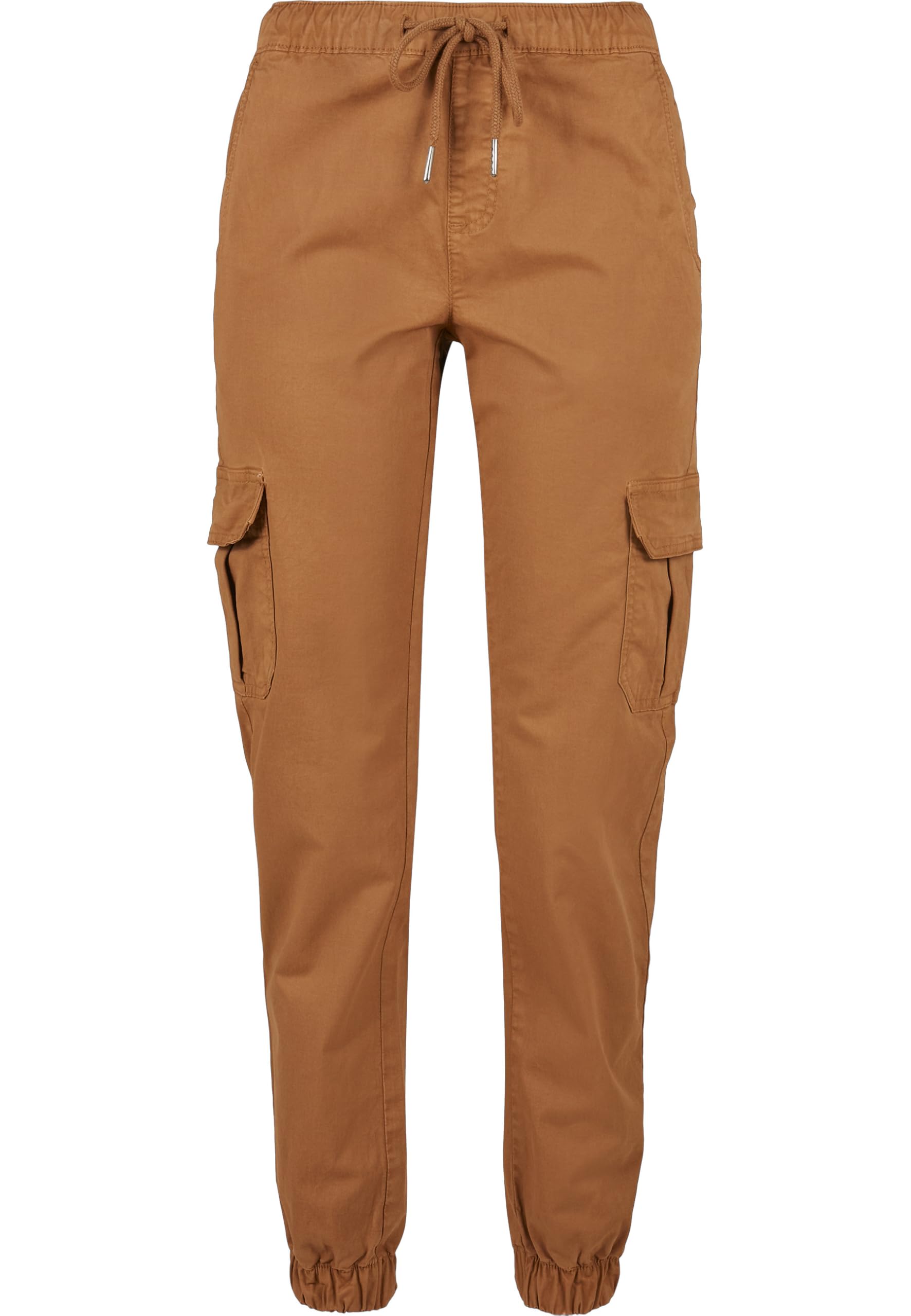 Urban Classics Women's Trousers Ladies High Waist Cargo Jogging Bottoms Cargo Trousers for Women with High Waistband Sizes XS - 5XL, Toffee, S