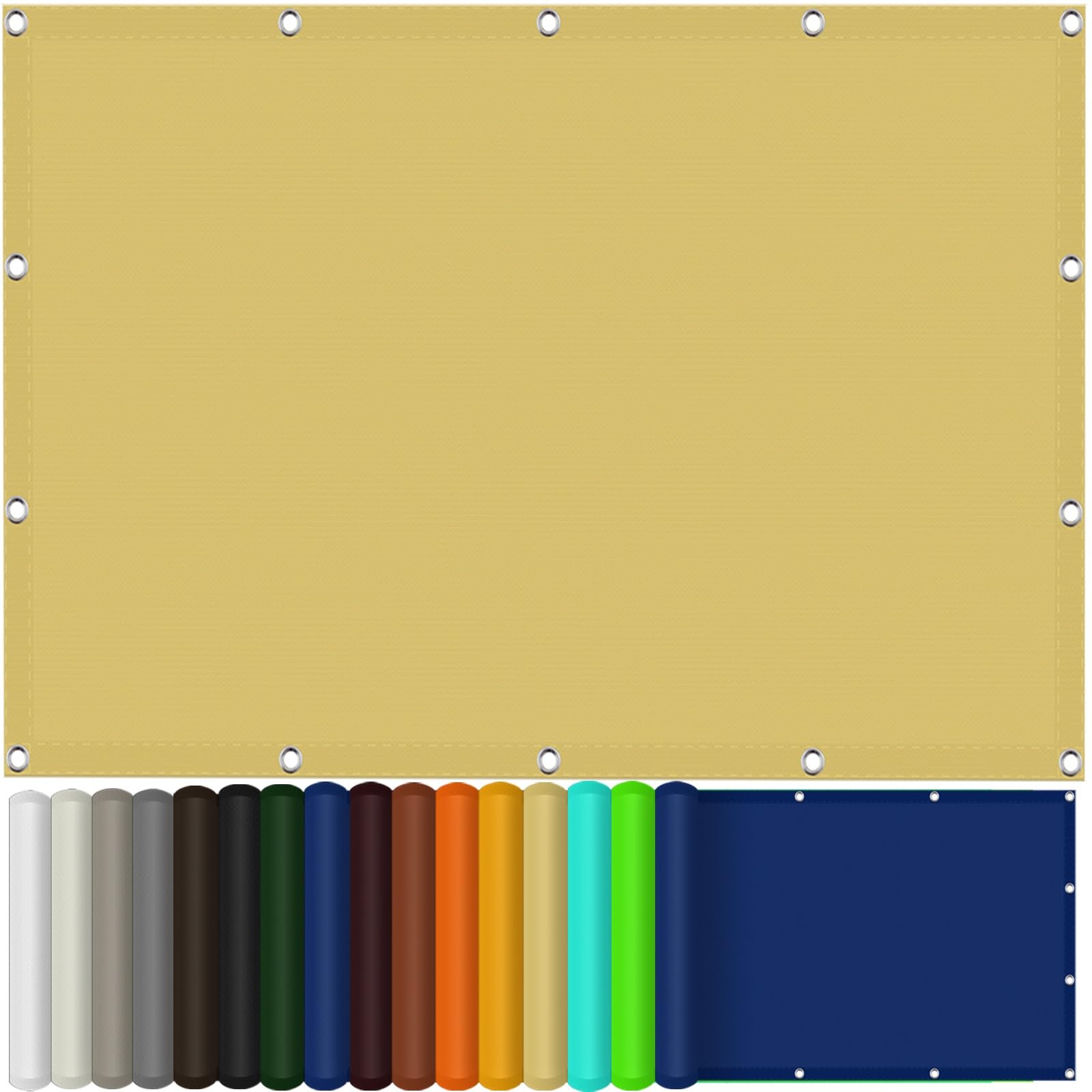 Vela de sombra contra calor y lluvia toldo impermeable 120x150 amarillo arena