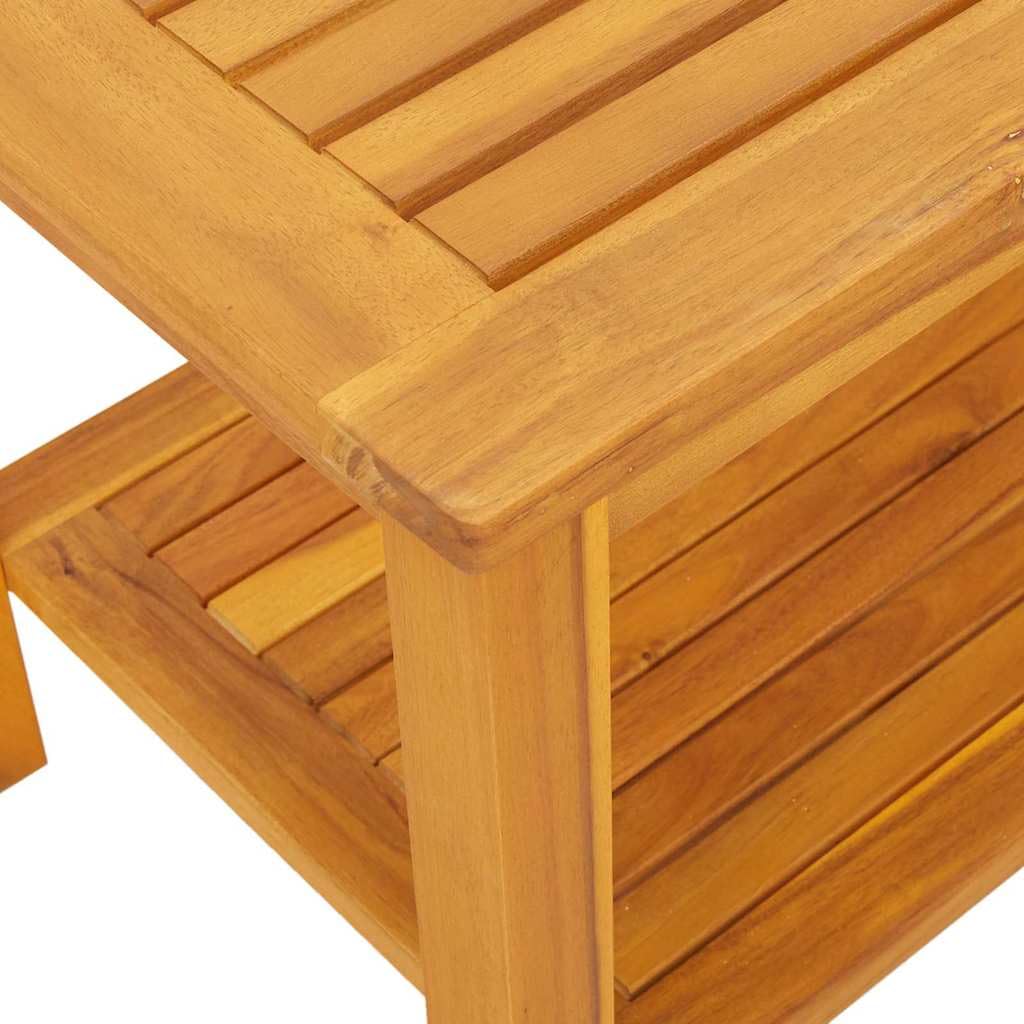 Hothingwell Beistelltisch, Akazienholz, massiv, 70 x 40 x 45 cm | Rustikal, langlebig, für Garten, Terrasse, Innenbereich, einfache Pflege, feuchtes Tuch