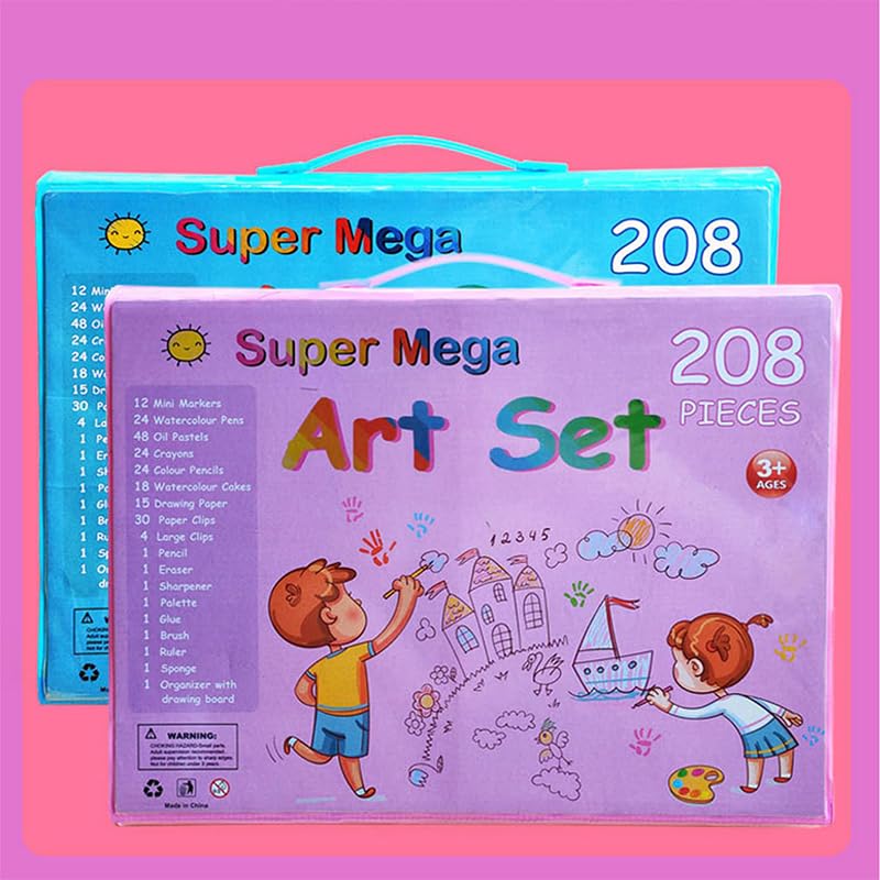Amazon | お絵かきセット 208ピース アートセット 塗り絵 画板付き