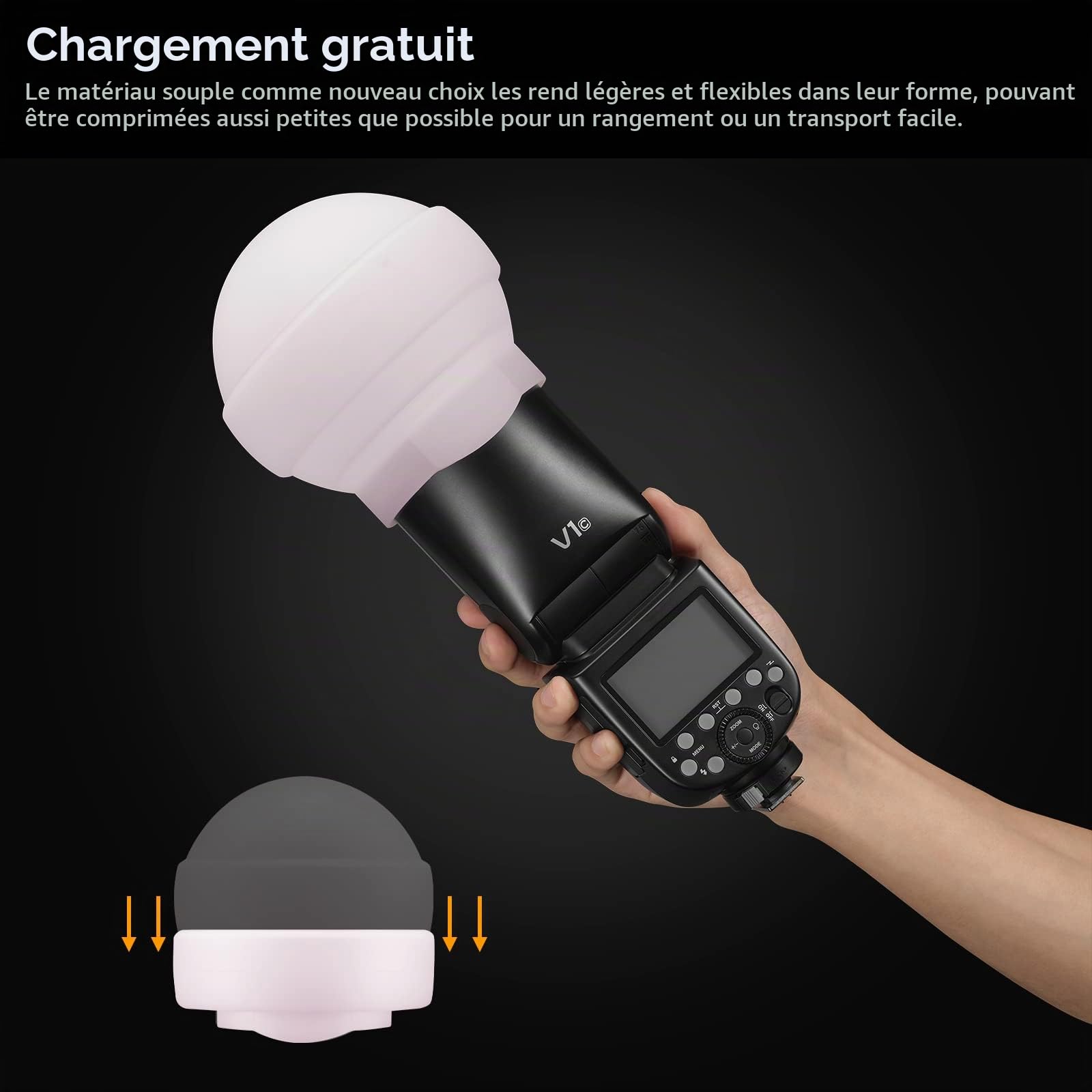 Dôme de diffusion Godox AK-R22, pour flashs Godox AD100PRO, AD200PRO et V1
