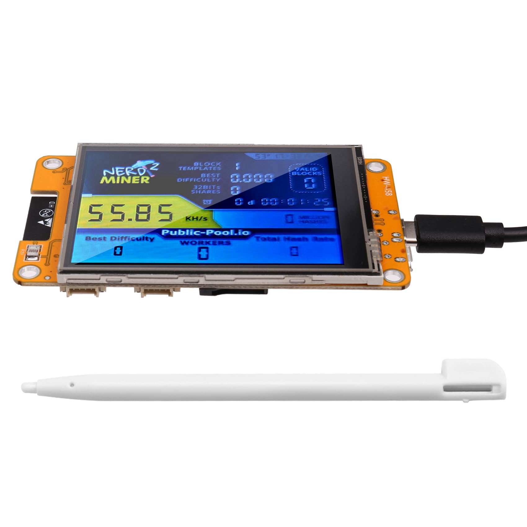 Bit Coin Miner Nerd V2 Nerd Miner NerdMiner V2 2.8-inch Display BTC Solo  Lottery Crypto Nerd Miner Btc Reviews Crypto Miner Nerd Miner V2