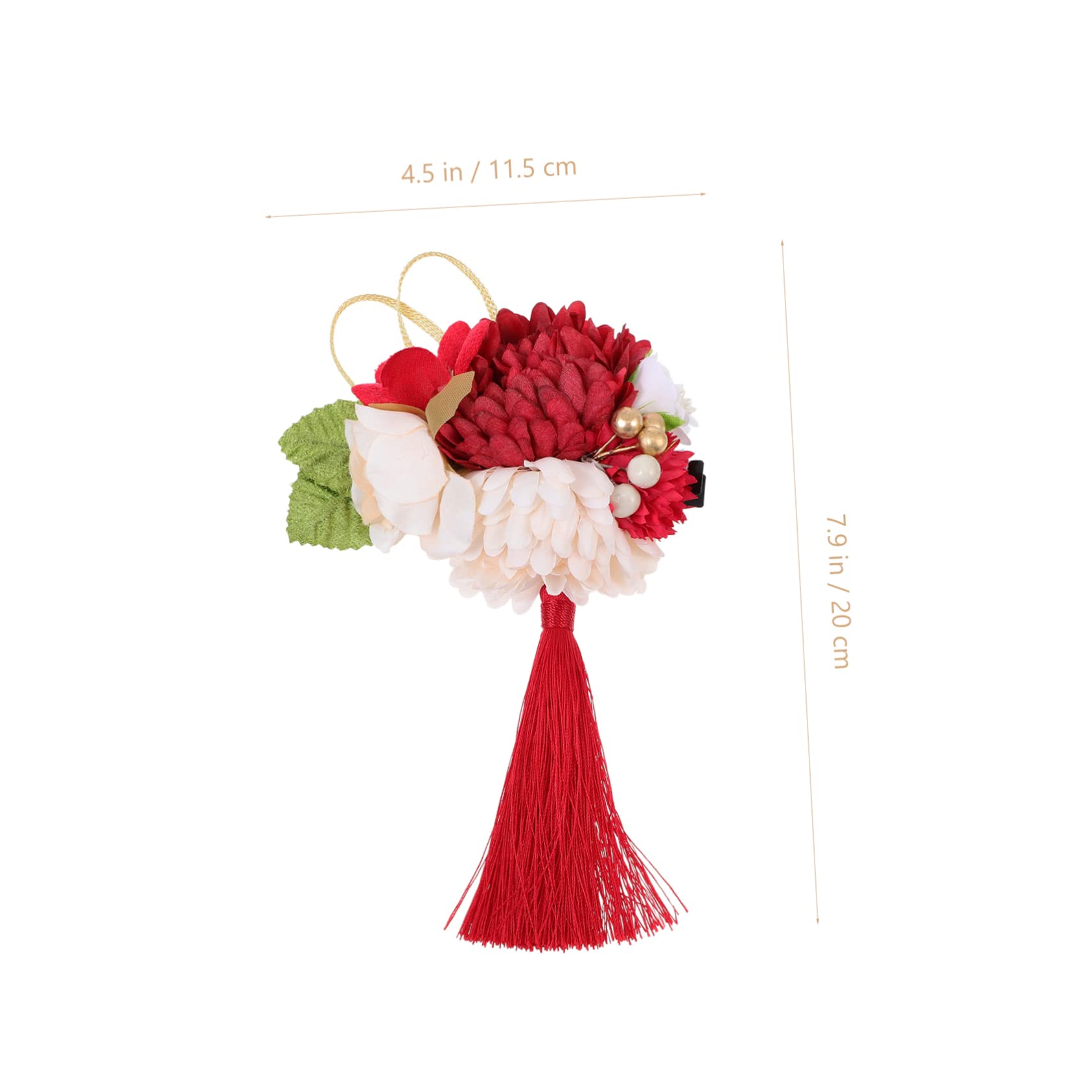 FRCOLOR 5stücke Japanischer Stil Haarschmuck Rote Kunstblumen Haarspange Für Damen Elegante Haaraccessoires Für Hochzeiten Und Fotografie Blumige Haarnadel Für Verschiedene Frisuren
