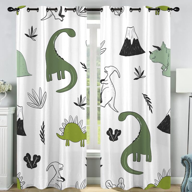 CozyRest Kinder Vorhänge – Handgemaltes Elster & Blumen Design, Blickdicht, 230x117 Cm Pro Panel