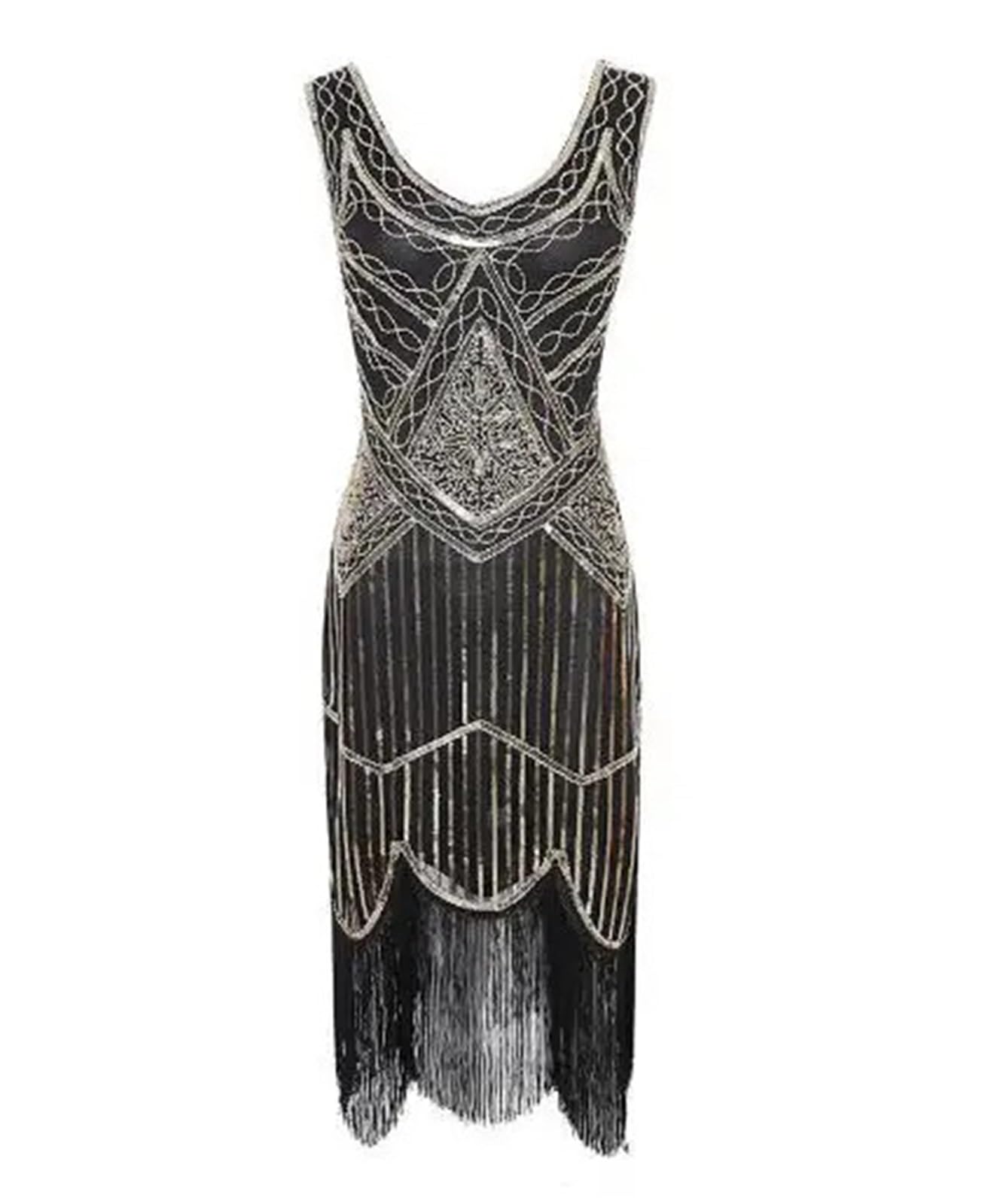 Robe de Danse Latine Sexy à Franges et Paillettes for Femme pour Femme(Color 8,XL)