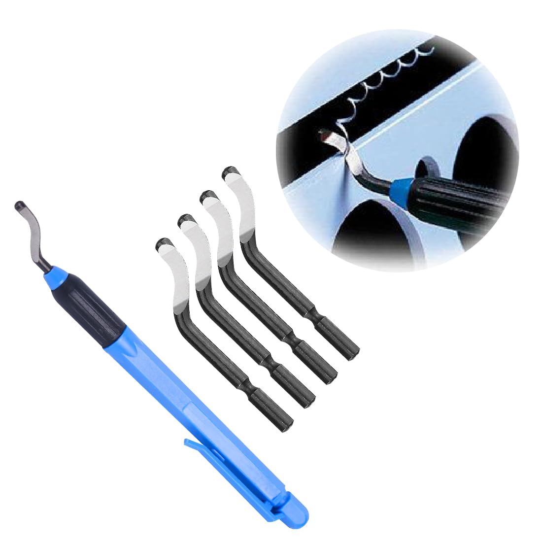 Outil D’ébavurage Universel Avec 11 Lames De Rechange – Pour Plastique, Aluminium, Acier Inoxydable – Lame Rotative 360°, Poignée En Métal, Idéal Pour Impressions 3D