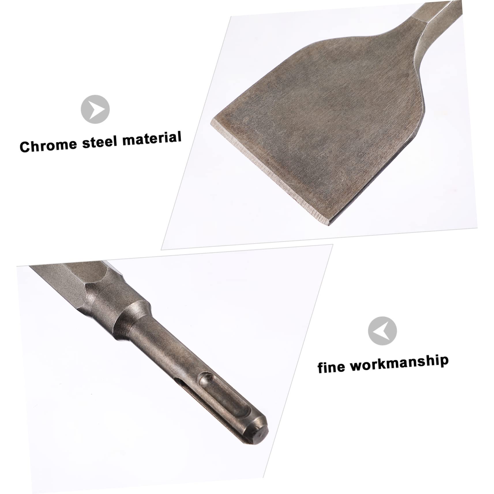 SHINEOFI Scalpello Piegato per Piastrelle in Acciaio Cromo Argento Resistente alla Ruggine Compatibile Martello e Trapano Elettrico