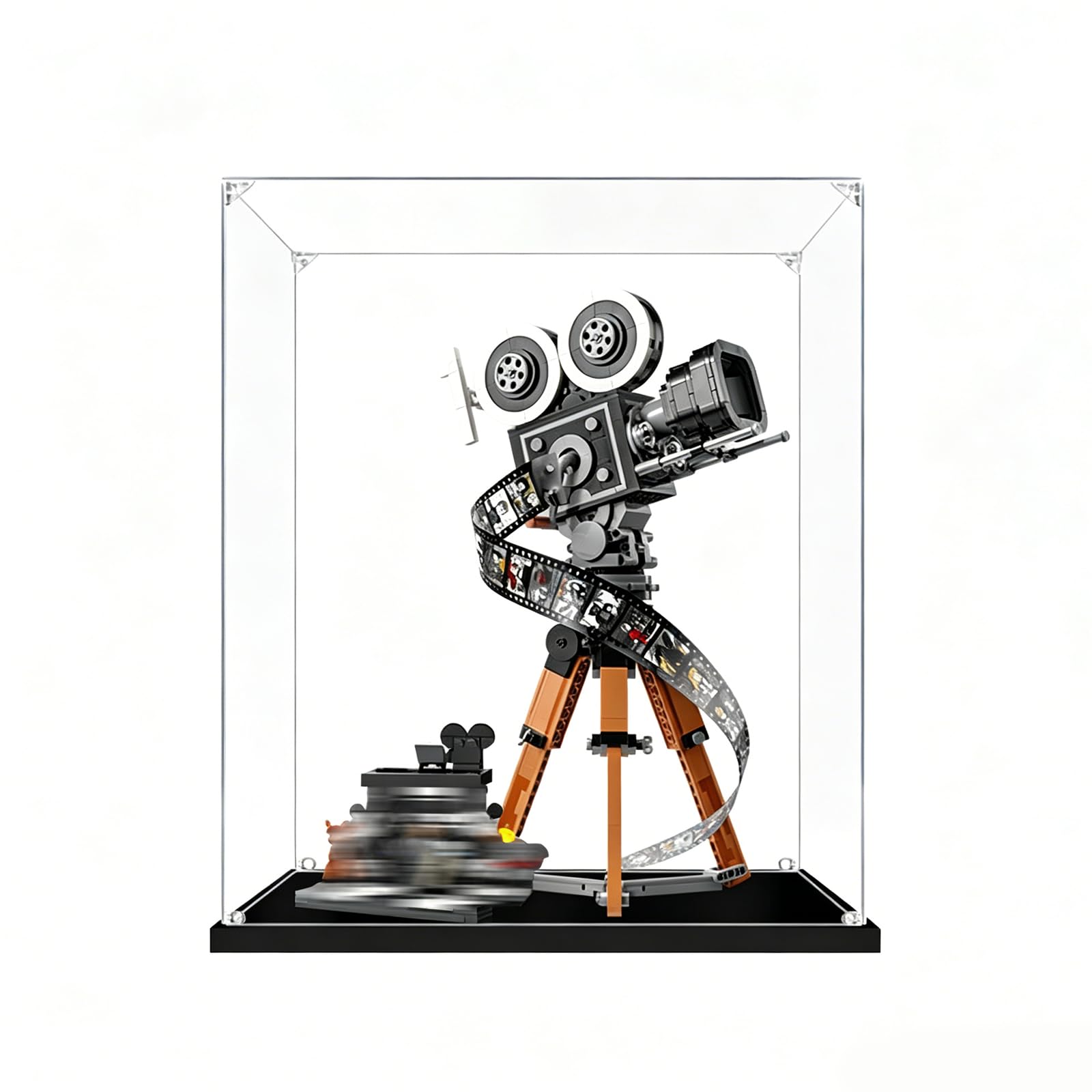 Kompatibel mit LE*GO 43230 Kamera - Transparente Acryl-Vitrine / Aufbewahrung und Staubschutz (Schwarz -2mm)
