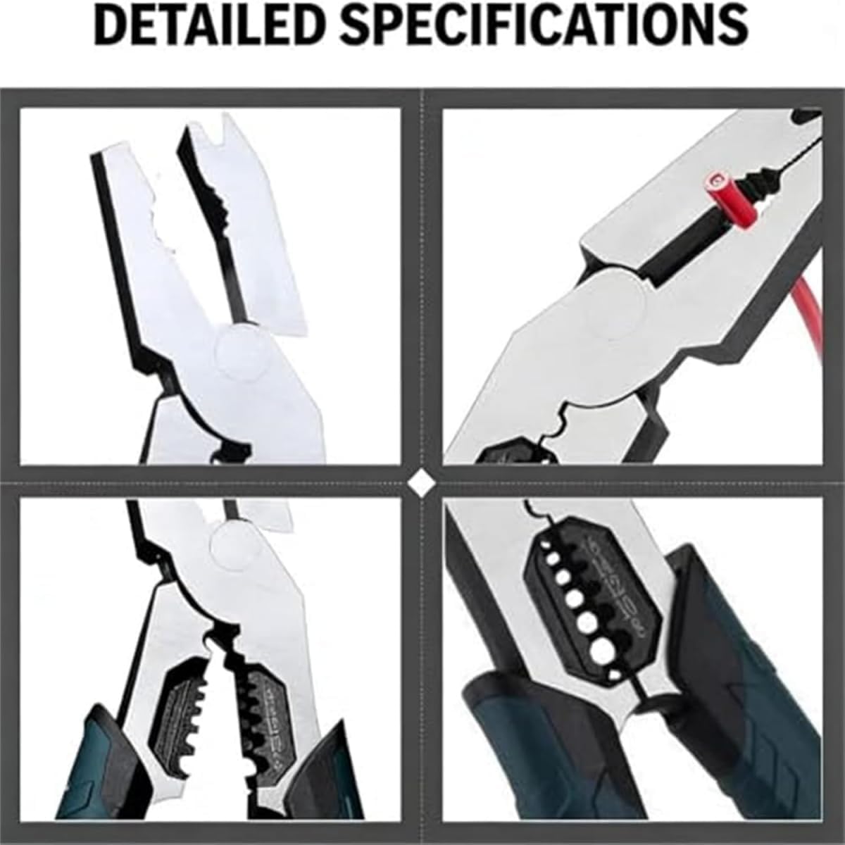 Industrial-Grade Multi-Function Cutting Pliers, 9-in-1 Heavy-Duty Multi-Functional Pliers Nail Puller/Wire Cutter/Stripper/Crimper, Professional Wire Cutters for DIY & Home Use