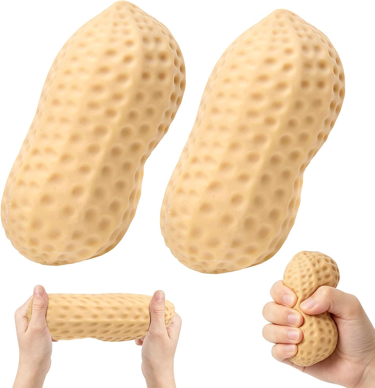 Viilich 2pcs Peanut Squishy Fidget Toys, Stressball for Kids and Adults Anxiety Relief Special Needs Toy for Autism ADHD — image 1