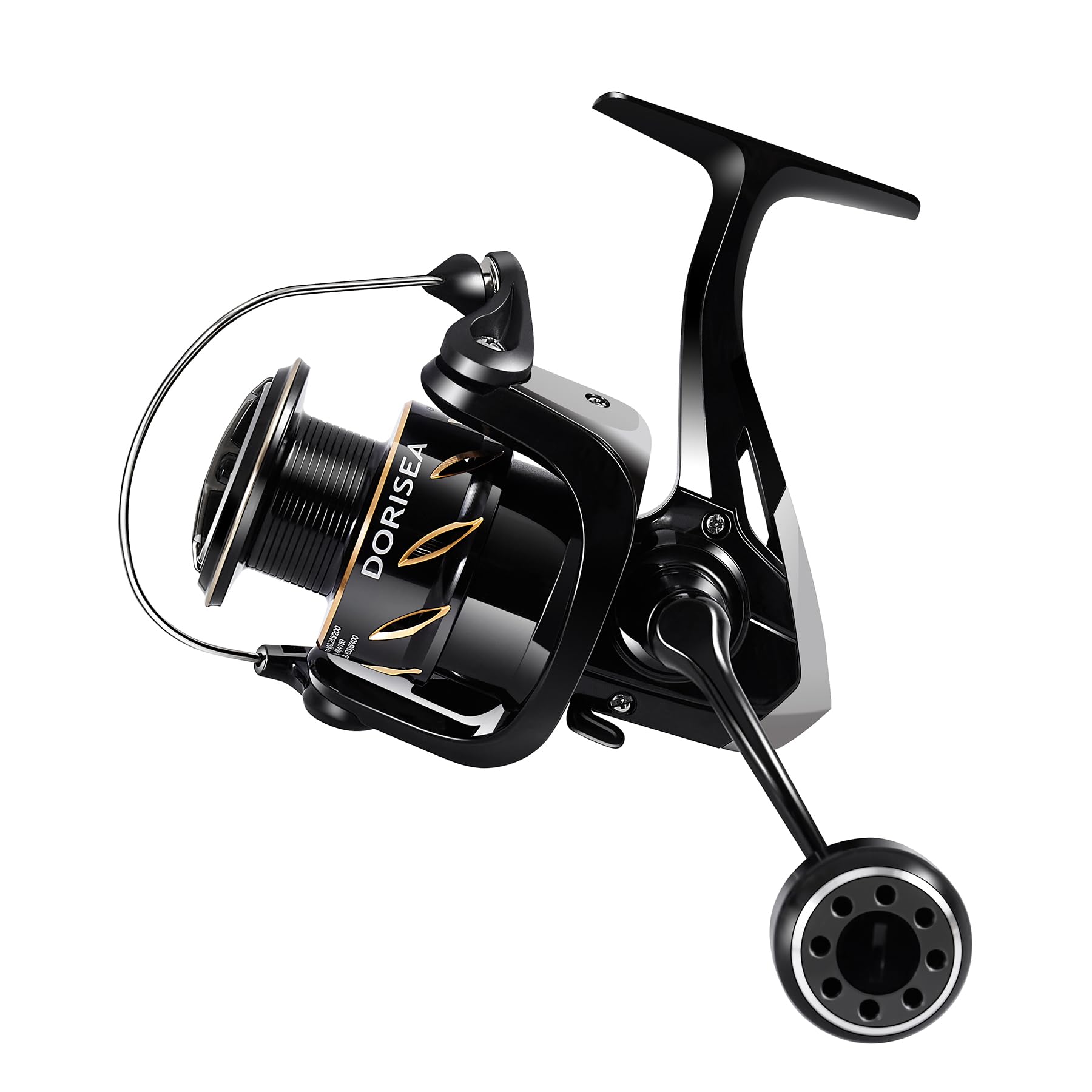 Dorisea GK Spinning Reel,Fishing Reel Saltwater Aluminum Line Cup 5.2:1 Gear Ratio, Upgraded Copper Gears, Metal Handle Knob, Smooth Bearings Fishing Reel Spinning
