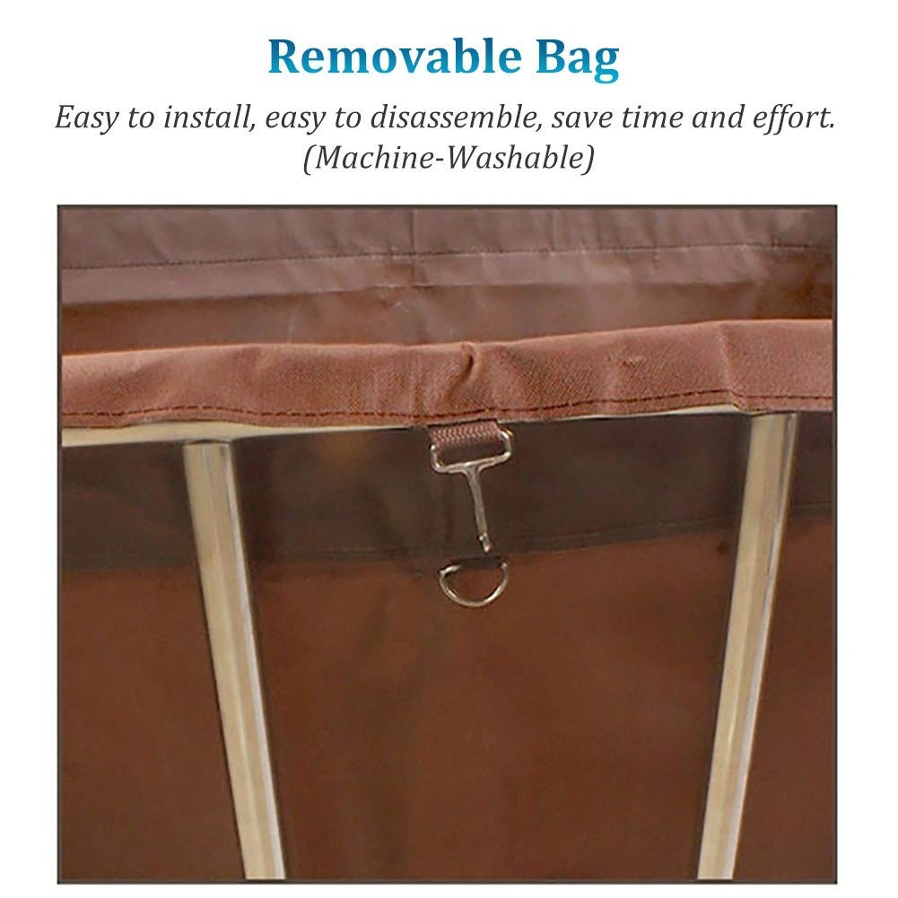 Carrello Mobile Portatile Multifunzionale, Carrello per Lavanderia su Ruote Commerciale Extra Large, Carrello per Biancheria per Hotel con Ruote, per Bagno, Supporto 100 Kg,Beige