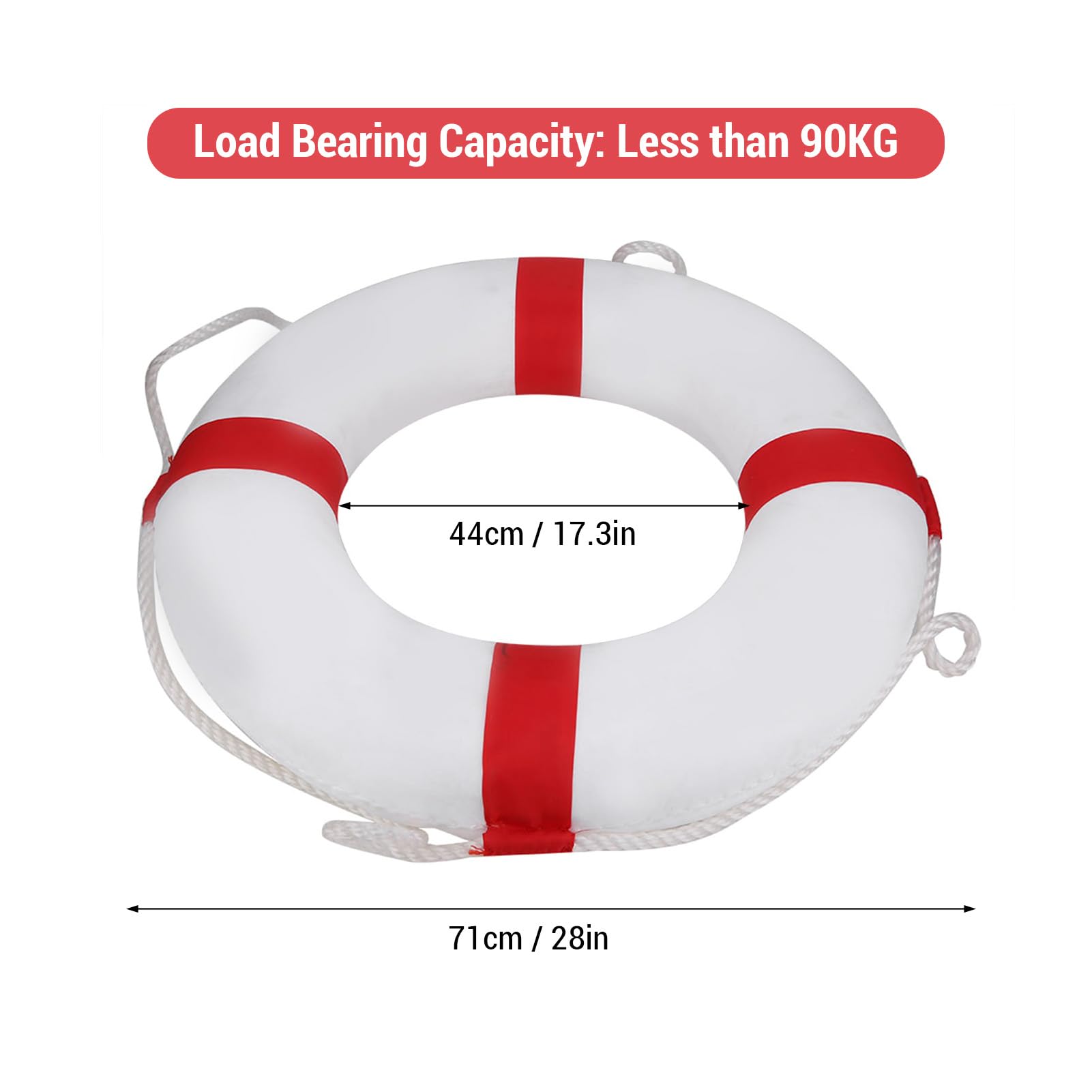 Anillo Conservador Vida Seguridad, Espuma Natación Plegable con Cuerda Que Salva Vidas Flotantes, Anillos Tiros Seguridad para Piscina Decoración Paredes Salvavidas Rescate