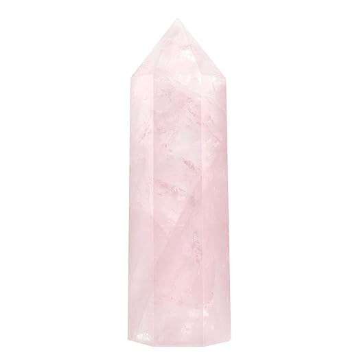 Varinhas de cristal para cura | Pontos de quartzo de cristal de 5 cm e pedras de cura | Terapia de meditação Reiki Chakra com 6 facetadas, Pink Rose Quartz, 1pcs