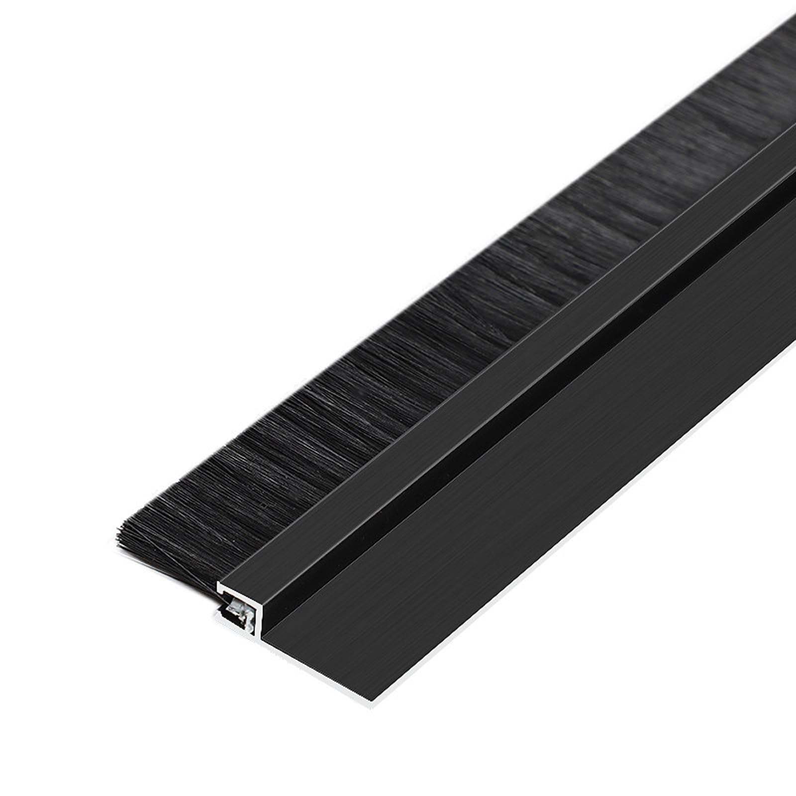 Aluminum Alloy Base Nylon Brush， H Type Aluminum Alloy Strip Brush, Black, Height 10-200mm, Door Draught Excluder(30mm)
