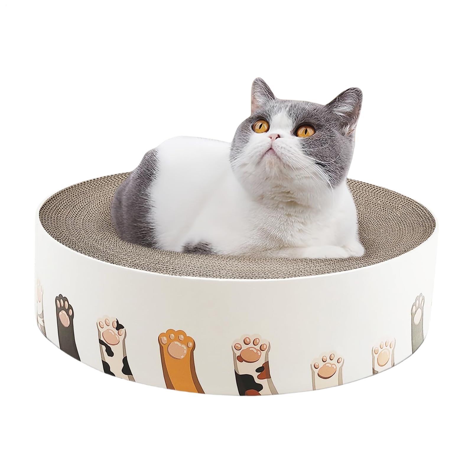 Generico Almohadillas para uñas de gatos | Caseta redonda de cartón ondulado, protector para muebles rascadores – para gatos de todos los tamaños – Protector para muebles de interior para juegos y