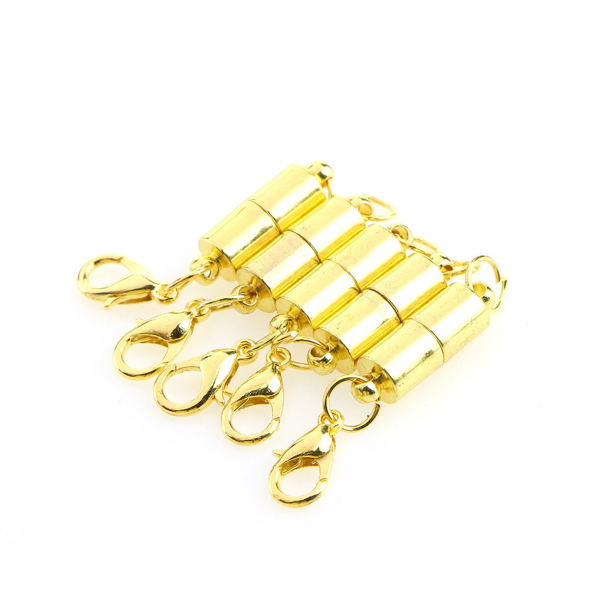 SUPVOX 20pcs Magnetic lobster clasp closure jewelry clasp converter for DIY necklace bracelet anklet chains (gold)