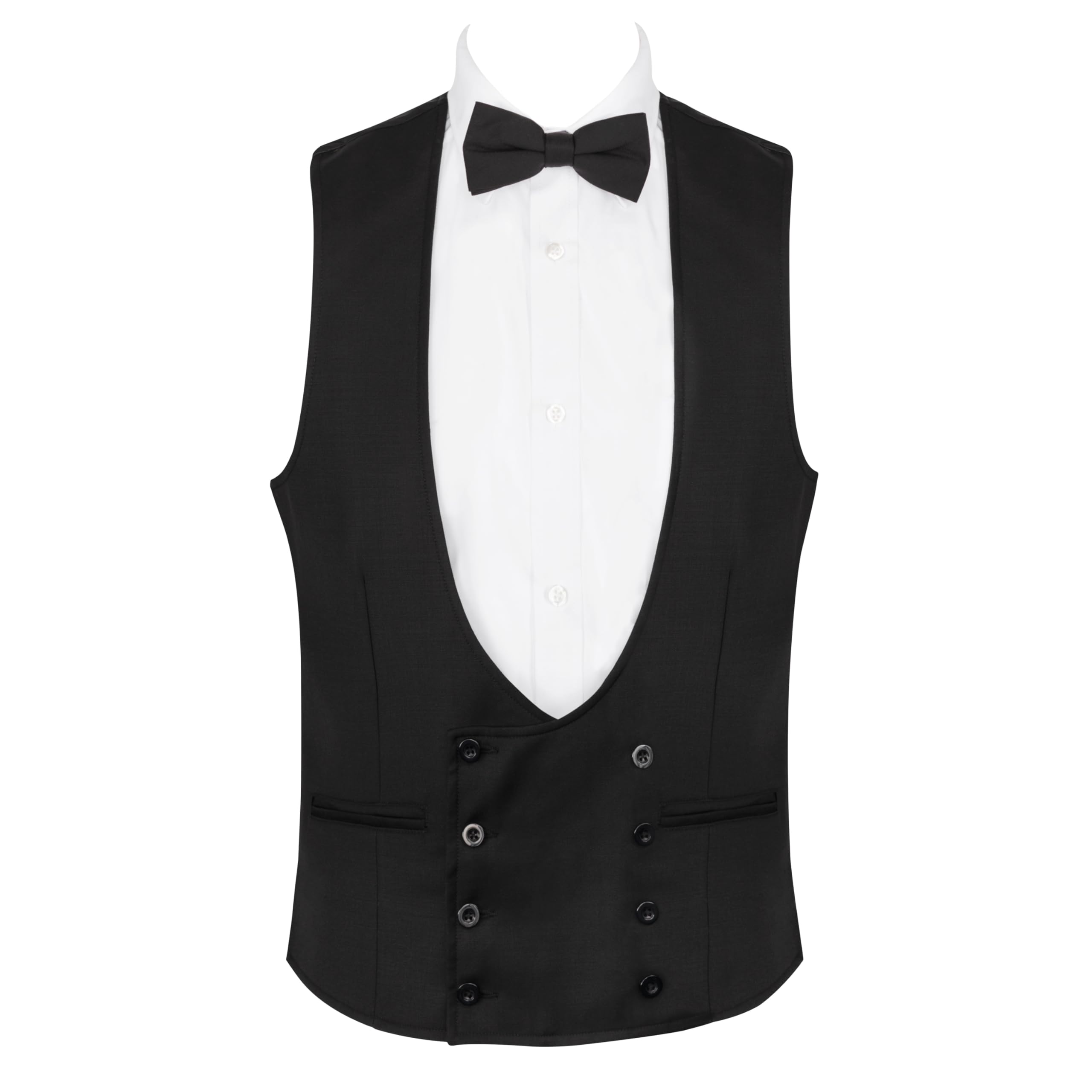 Abel & Burke Men's Black Tuxedo Waistcoat, 100% Wool #Ab-Wwd1011/1 Xl - 46''