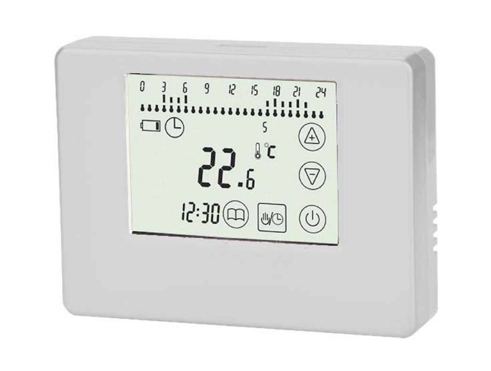 SM-PC®, Digital Funk Raumthermostat Thermostat programmierbar Touchscreen #829 Ivory/Weiss