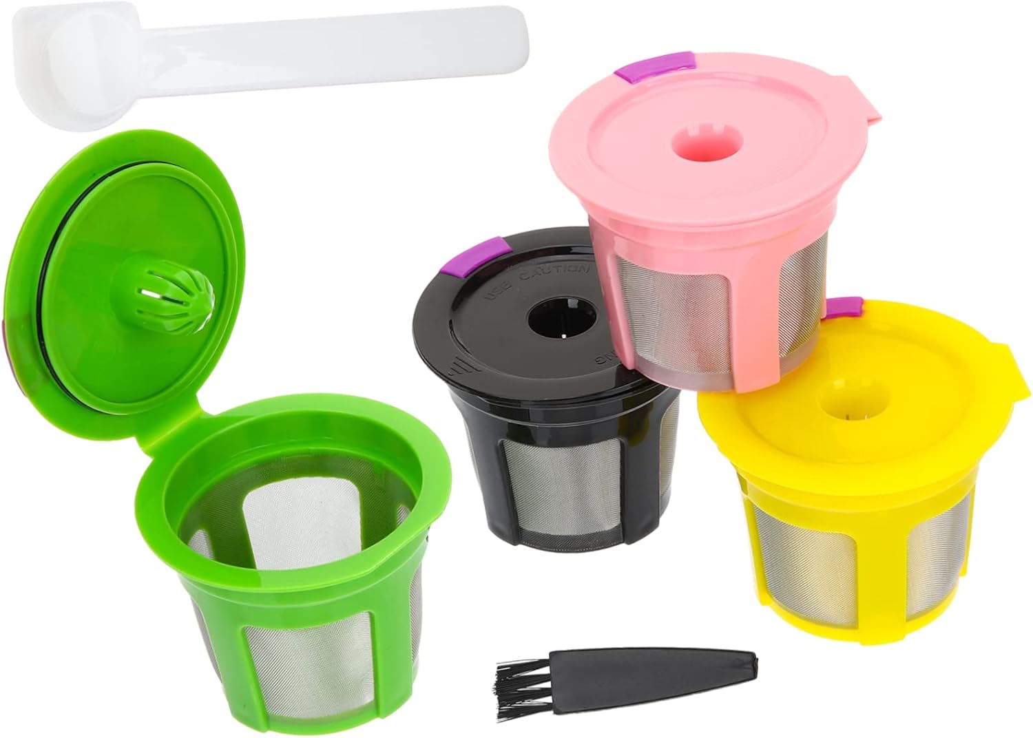 DOITOOL 20pcs Reusable Coffee Filter Baskets for Espresso Machines Compatible Cup Systems Includes Scoops and Brushes Easy to Use Coffee Accessories