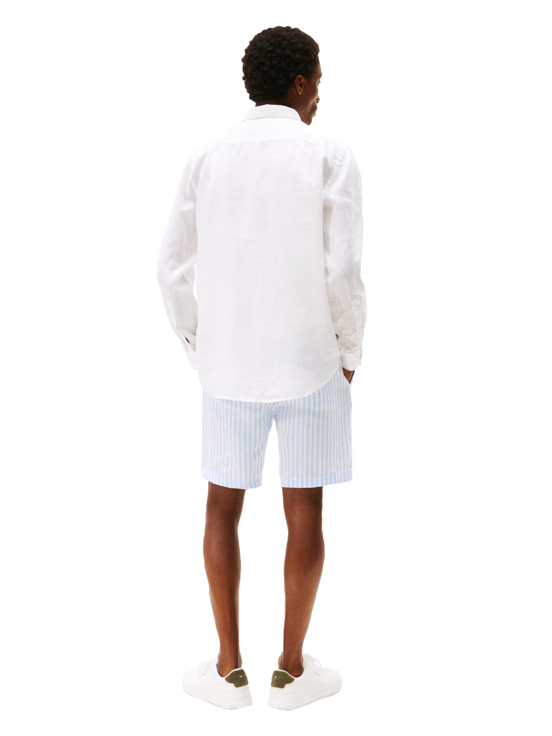 Tommy Hilfiger Long Sleeve Casual Linen Button Down Shirts In Regular Fit Camisas Casuales de Lino de Manga Larga con Botones y Ajuste Regular Hombre