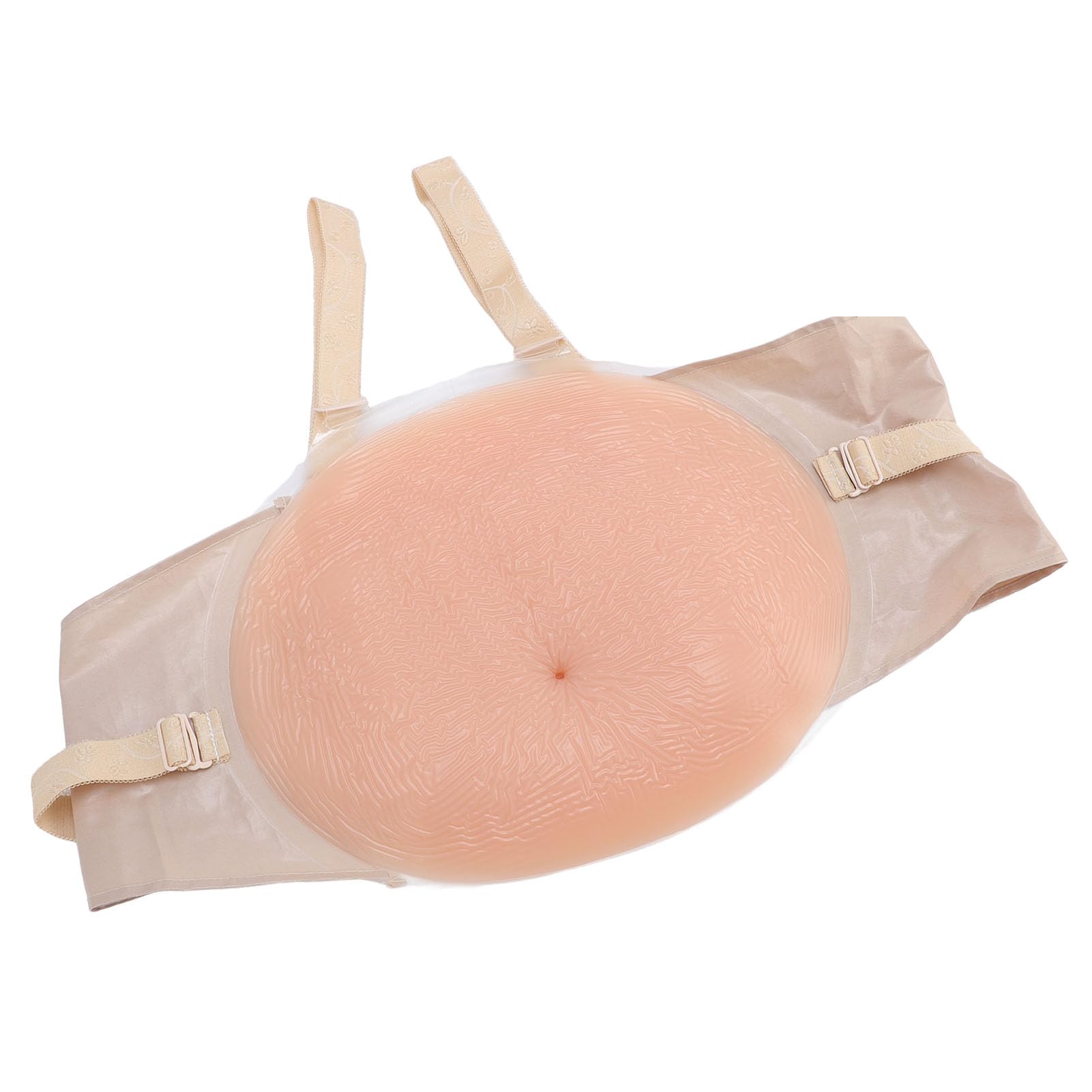 Silikon Schwangere Bauch Schwangerschaft Bauch Fake Künstliche Realistische Haut mit Verstellbarem Gurt für Schwangere Frauen Schauspieler (XXL)
