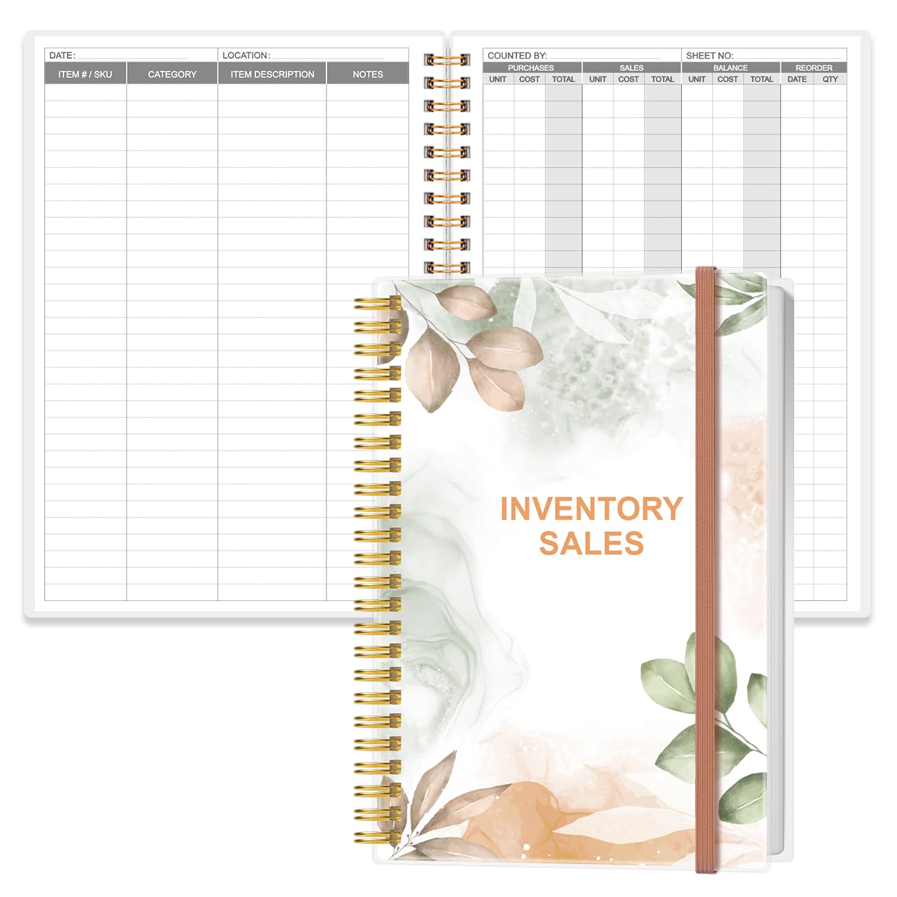 Inventory & Sales Log Book for Small Business – Inventory Ledger Book, Inventory Notebook, Order Tracker for Purchases, Sales & Reorders, 5.8" x 8.5",