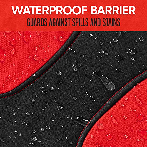 Image of Motor Trend AquaShield Waterproof Front Seat Covers, Red Seat Covers for Cars - Neoprene Front Car Seats Cover, SUV Seat Covers Protector - Car Interior Cover for Auto, Trucks, & Dog Owners