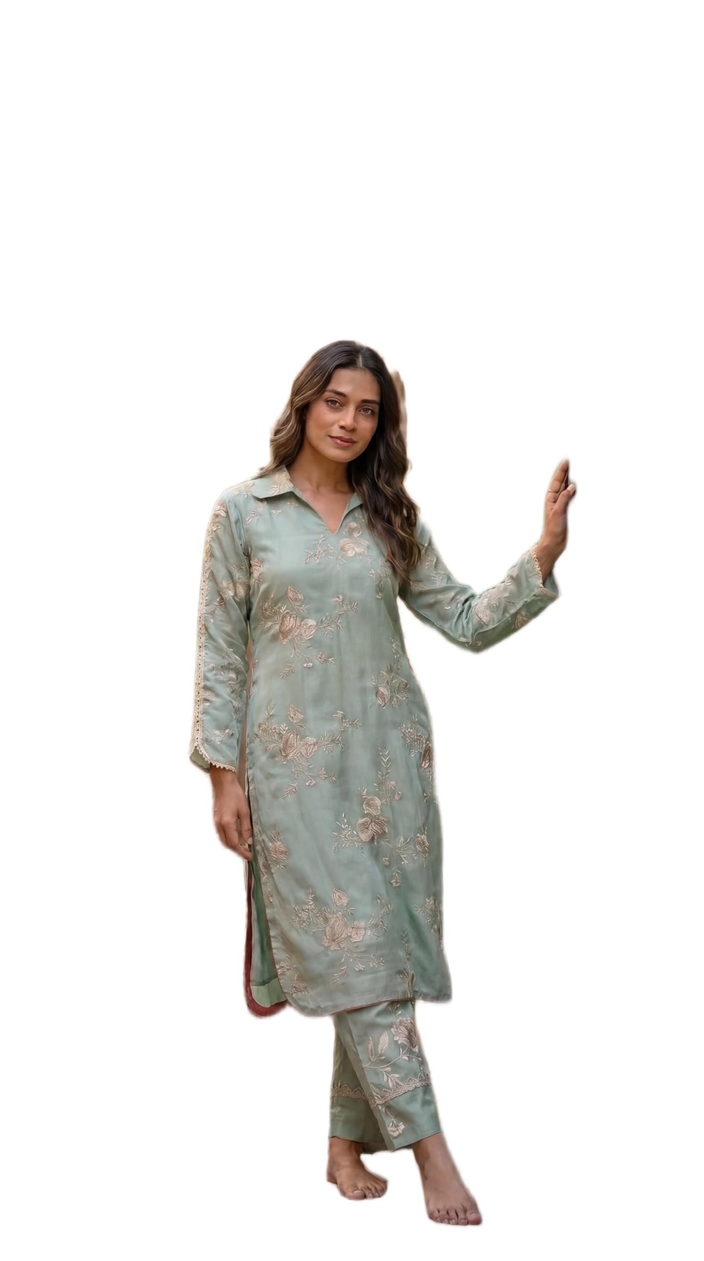 Titli Women's Flowy Satin Organza Co-Ord Set, Breathable Semi-Formal Ethnic Wear-picture-27