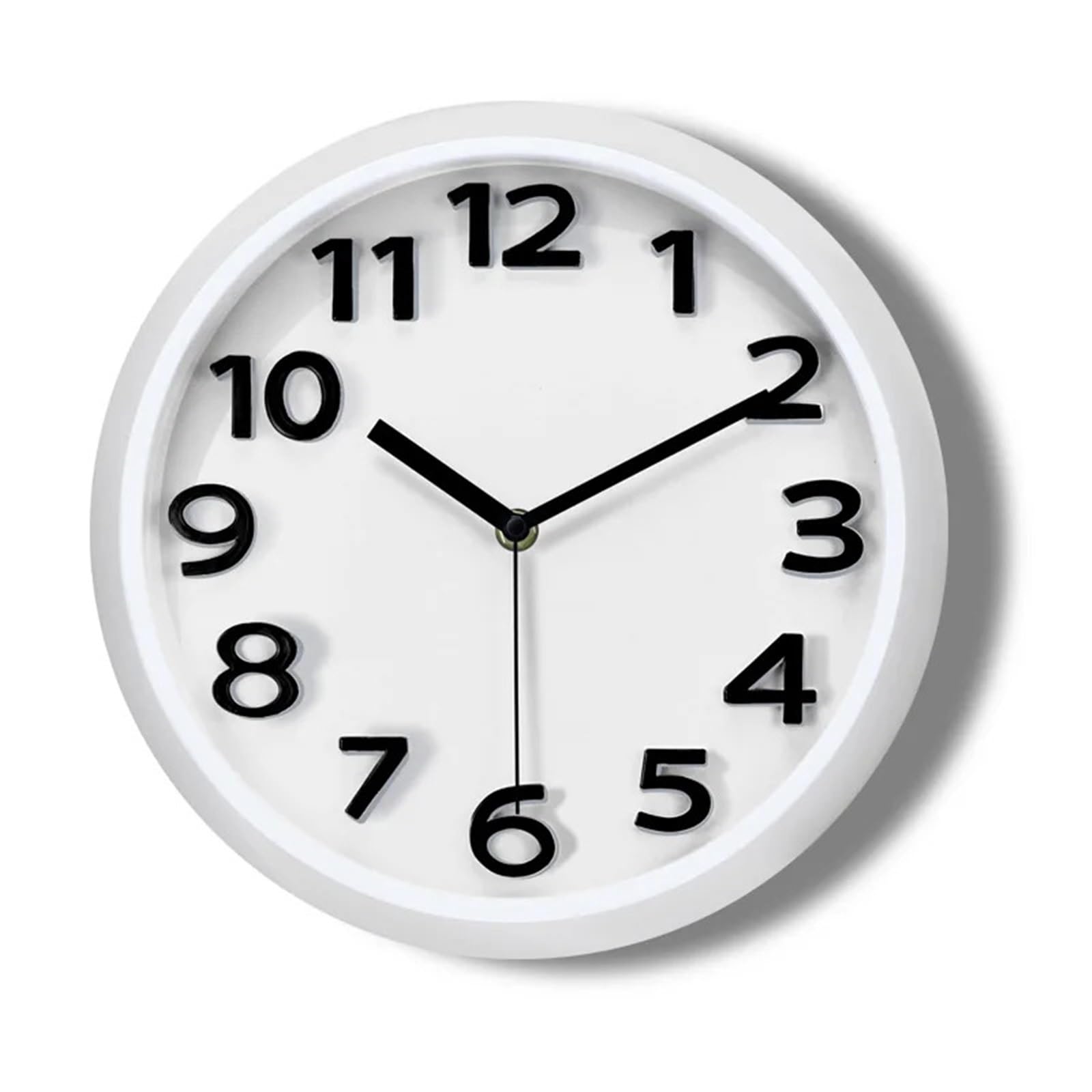 DJSKLDF Wall clock 11 Inch New Cubic Wall Clock Round Simple For School Study Living Room Silent Quartz Movement Alarm Clocks(White)