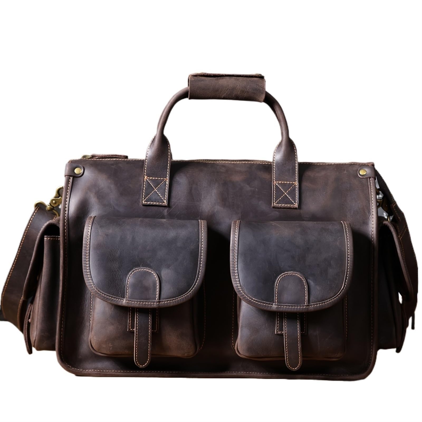 Cartella da Uomo in Pelle, Cartella in, Borsa for Laptop 14", a Tracolla in, Ufficio in di Vacchetta for,Cartella