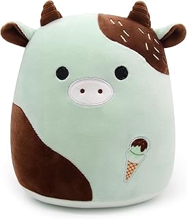 Cow Plush Pillow, Cow Stuffed Animal Toy, Cow Stuffed Plushies Doll, Cute Chocolate Cow plushie, Ice Cream Stuffed Cow Plush Home Decorations, Soft Brown Cow Gifts for Kids Boys Girls