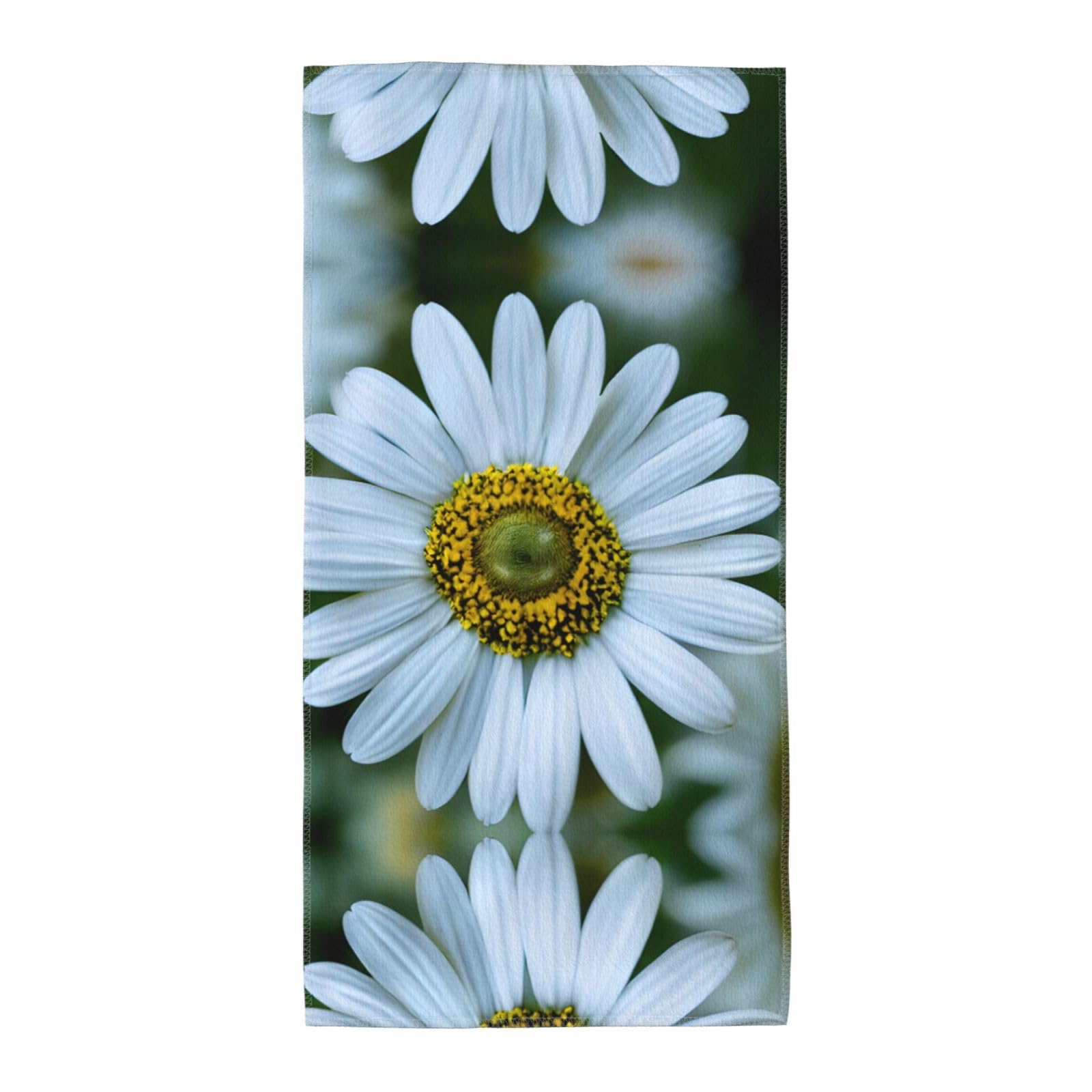 SDEGTHO White Daisy Fashion Printed Bath Towel High Water Absorption For Hiking Trip