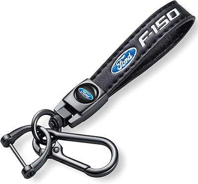 Genuine Leather Car Key Chain for Ford F150 F-150 Keychain Accessories Family Present Black