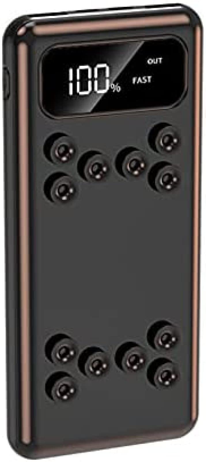 Bezprzewodowa dwukierunkowa przyssawka 15 W z szybkim ładowaniem 22,5 W z kablem, 10000 mAh z czteroprzewodowym mobilnym powerbankiem,Czarny