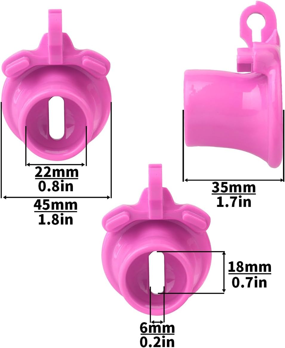 Breathable Chastity Cage for Men with Belt, Inverted Negative Sissy Cock Cage + Chastity Strap, Male Chastity Devices Invisible Lock 4 Sizes Ring, Resin Penis Cage Exercise Bondage Sex Toy (Pink)
