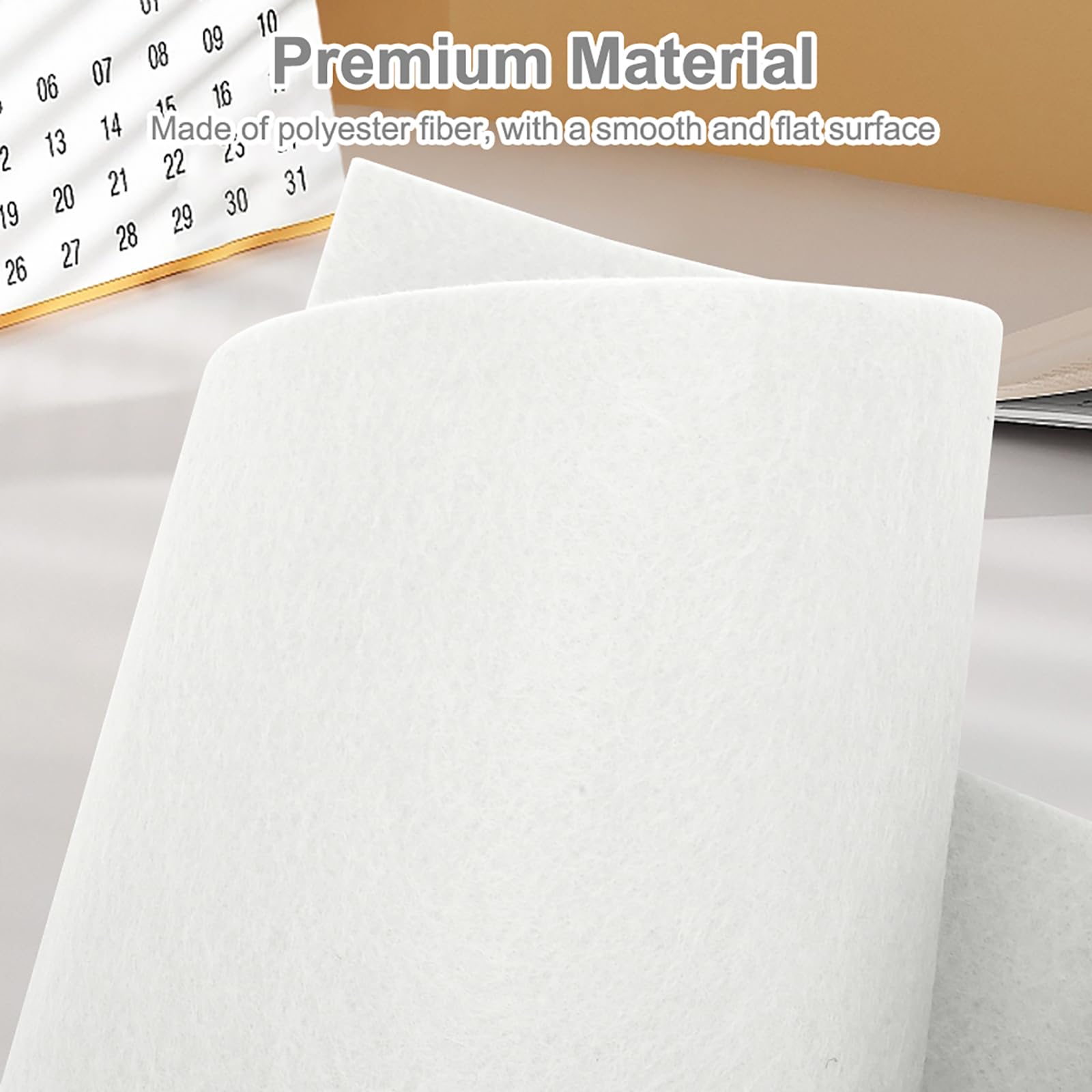 Rotolo di Feltro Bianco 40 cm x 250 cm, Spessore 3 mm, Tessuto Feltro Pannolenci Tinta Unita, Materiale Durevole per Scatole, Borse, Tovagliette Antiscivolo, Non Sbiadisce