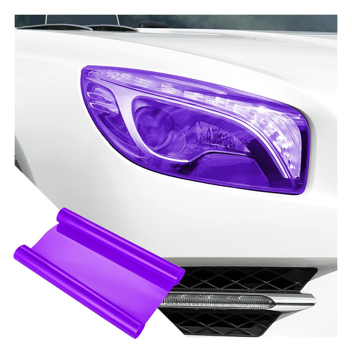 SANWAN Film teinté en vinyle pour phares de voiture, feux arrière, feux antibrouillard, 40 x 120 cm Noir foncé