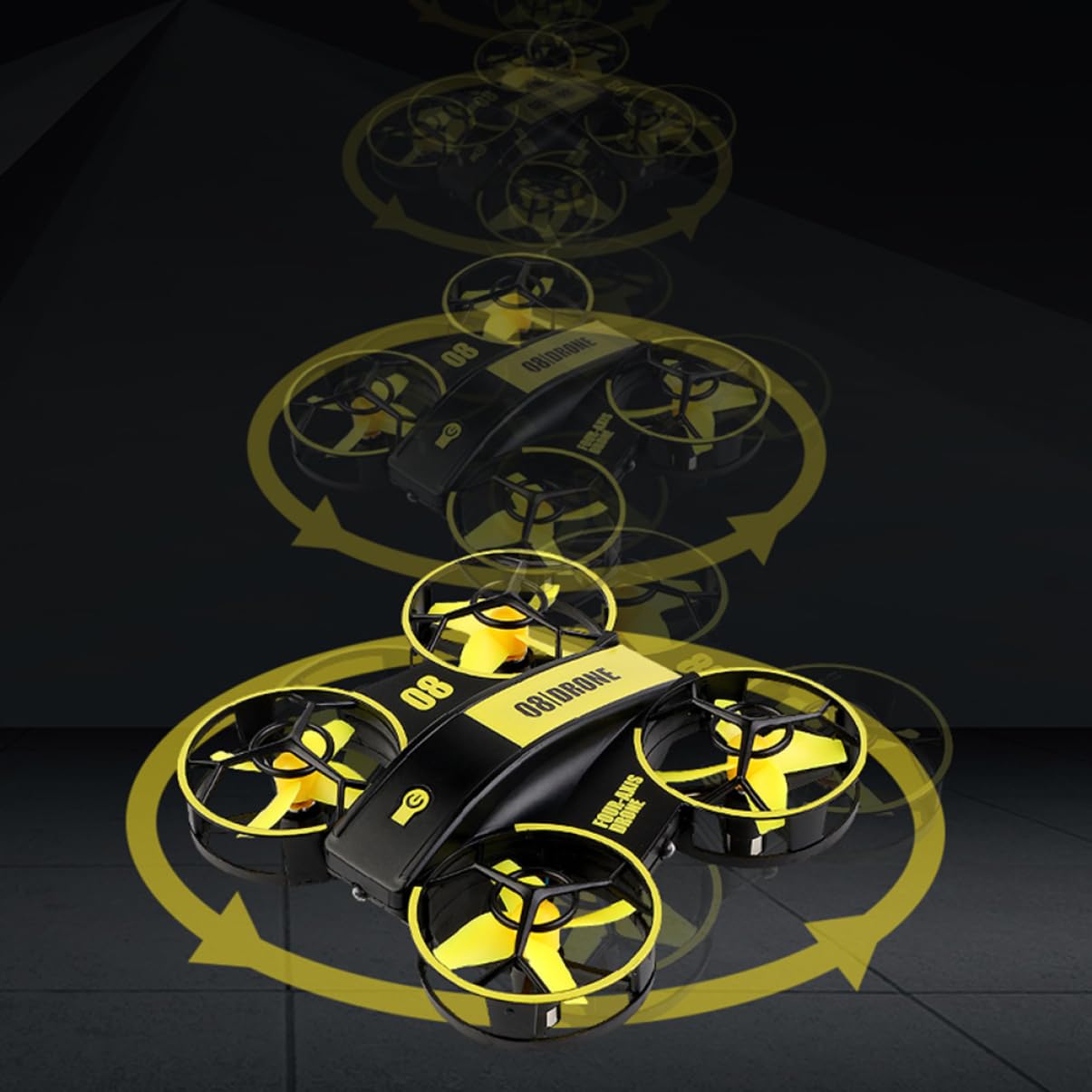 ibasenice 2pezzi Mini Quadcopter Telecomandato Con Led Drone Per Adulti Giocattolo Elicottero Compatto e Resistente Agli Urti Controllo Precisione Voli Rotazione e Notturni Include Batterie