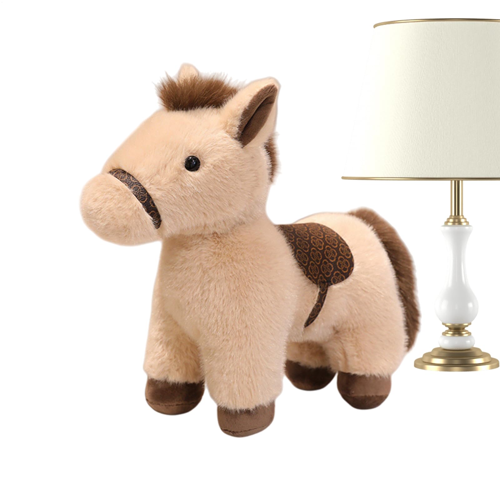 Cavallo di Peluche Giocattolo Bambola Morbida Da Abbracciare E Da Coccolare | Cavallo Di Peluche Morbido E Coccoloso Imbottito Per Divano Auto Sedia Scrivania Soggiorno Camera Da