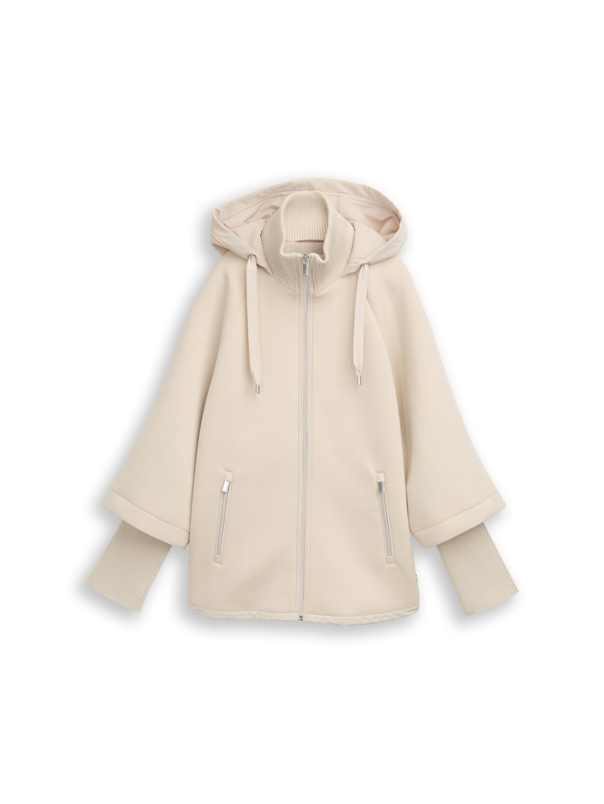 TOM TAILOR Damen Cape Jacke mit Stehkragen und Kapuze