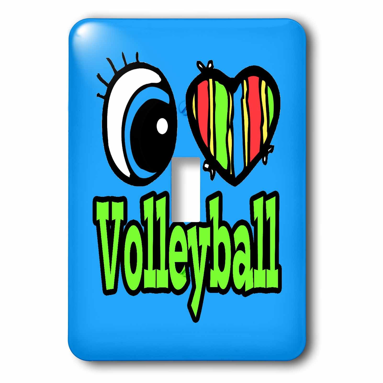 Interrupteur J'aime Volleyball multicolore parfait pour chambre ado