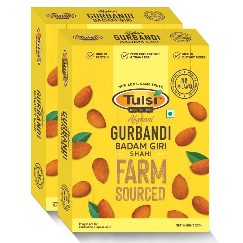 Tulsi Badam Giri Gurbandi Shahi Raw Almonds 500g (250g x 2) (B0863Z184L) Amazon Price History, Amazon Price Tracker