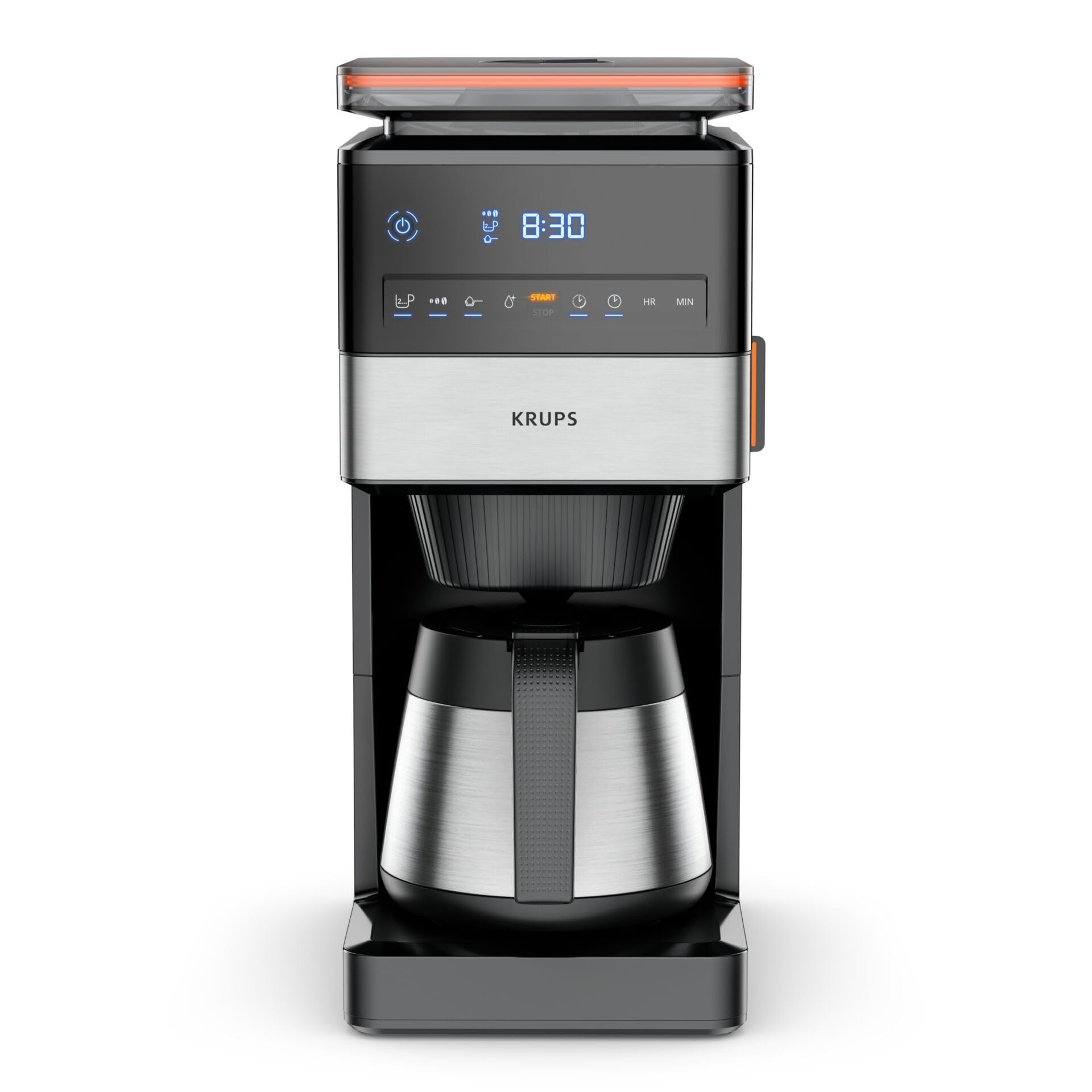 KRUPS Grind Aroma XL, machine à café filtre, broyeur conique, thermos inox