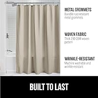 Vista 2 de GORILLA GRIP Waffle Shower Curtain, Thick Weighted Fabric, 72x78, Wrinkle and Rust Resistant, Classic Hotel Quality Design, Heavy Duty Long Curtains