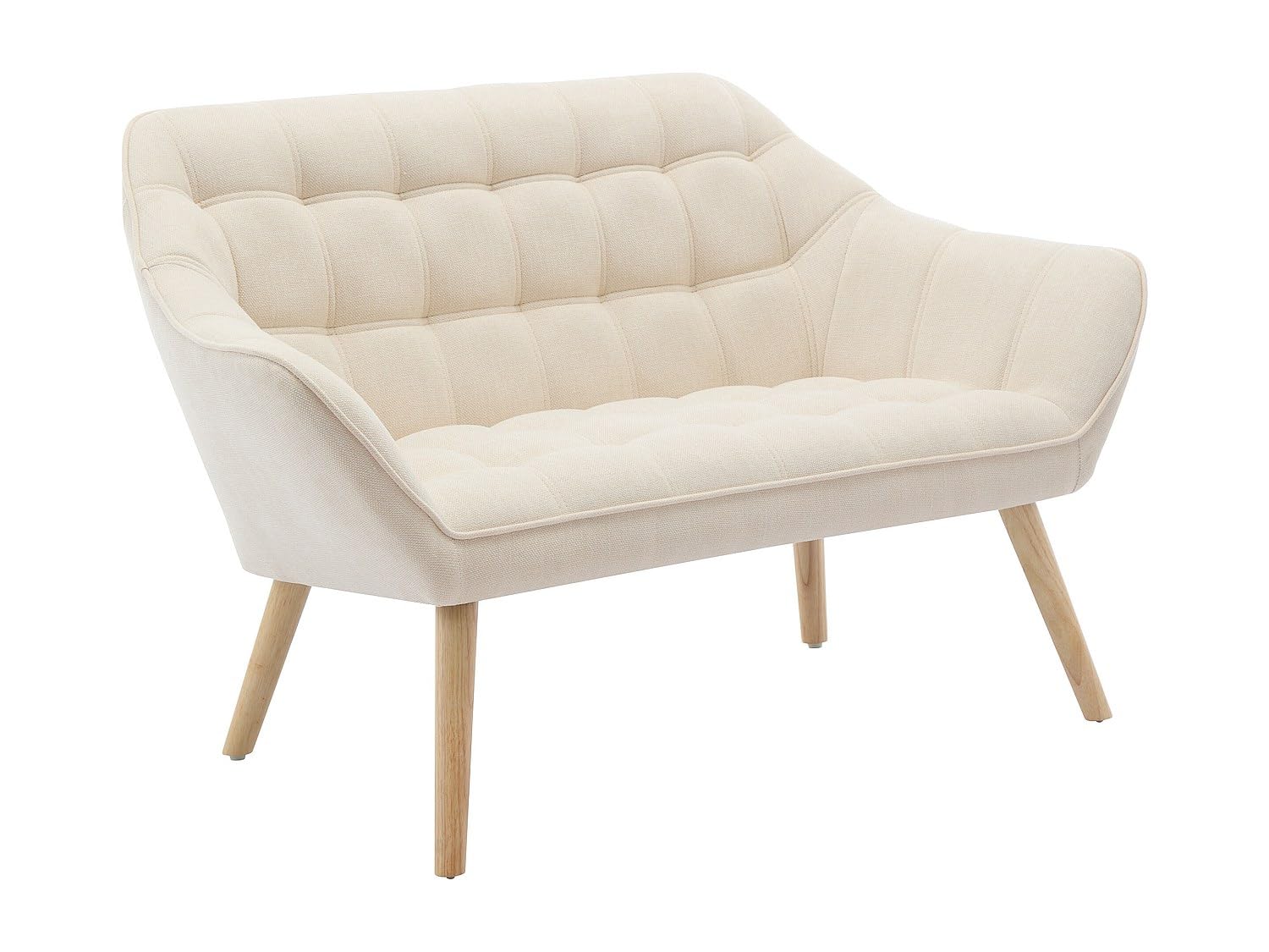 Vente-unique - Canapé 2 Places en Tissu Beige Caserta