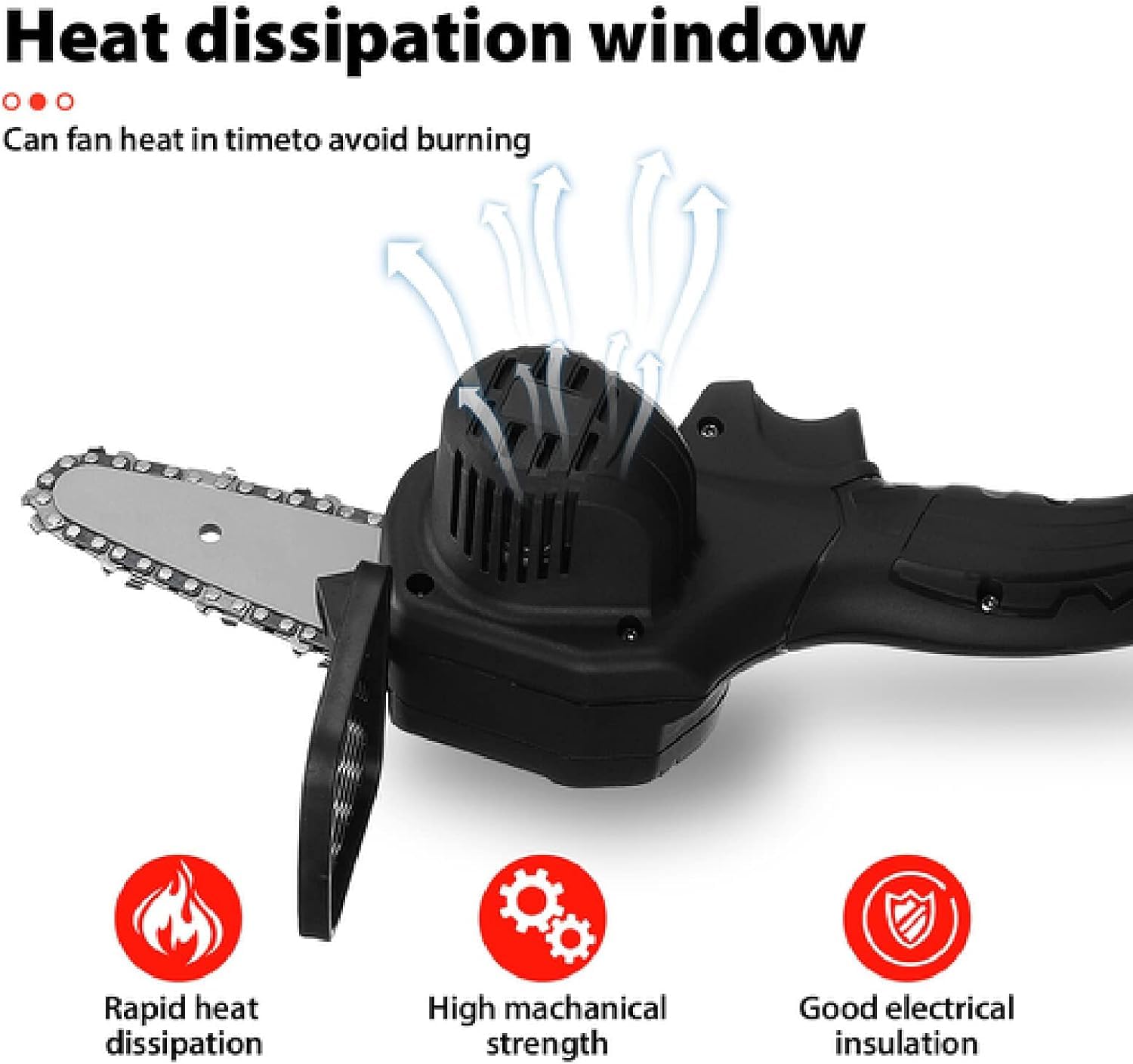 Mini Motosierra Inalámbrica con 1 Batería, Motosierra Eléctrica Inalámbrica De 4 Pulgadas para Podar, Sierra Eléctrica Portátil De Una Mano para Cortar Ramas De árboles En El Patio.