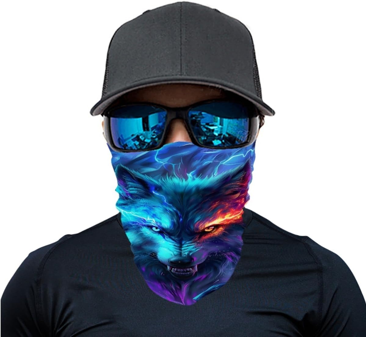 GLUDEAR Galaxy Print Face Bandana Neck Gaiter Face Scarf Ear Loops Balaclava for Dust Mask Man Woman image 2