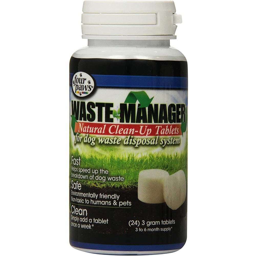 Four Paws Waste Manager Natural Clean Up Dog Tablets, 24 Count