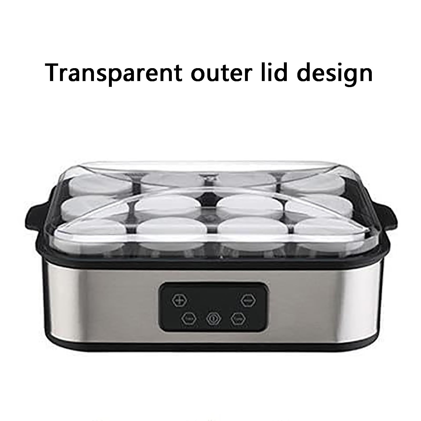 Yaourtière avec Contrôle de La Température, Machine À Yaourt, Grande Capacité, Extérieur en Acier Inoxydable, Un Cadeau Sain pour Vos Proches